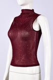 Embellished High-Neck Tank Top