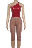 Asymmetric Top and Cropped Pants Set