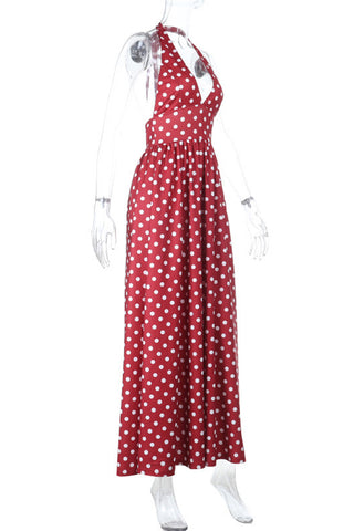 Polka Dot Halter A-Line Sundress
