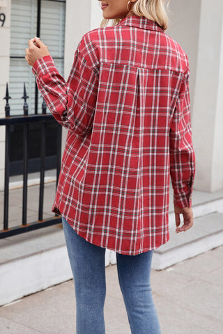 Button-Front Plaid Shirt