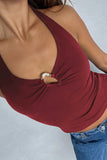 Keyhole Halter Tank Top