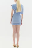 Draped Shoulder Evening Dress