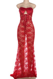 Strapless Evening Lace Dress