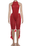 Halter Neck Braided Romper