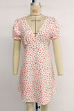 V-Neck Floral Casual Dress