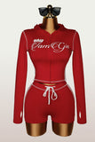 Zip-Up Hoodie and Shorts Set