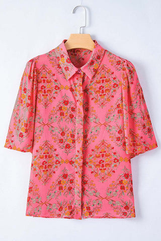 Floral Button-Up Blouse