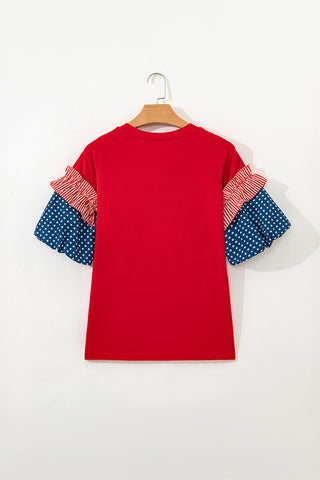 Ruffled Sleeve T-Shirt