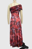 One-Shoulder Flowing Casual Dress