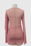 Striped Asymmetrical Vacation Dress