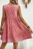 Sleeveless Gingham Mini Dress