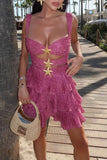 Starfish Embellished Layered Mini Dress