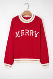 Festive Knit Sweater with Lettering