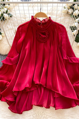Elegant Layered Blouse with Ruffle Details