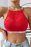 Lace Detail Ribbed Tank Top