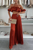 Elegant Off-Shoulder Pants Set