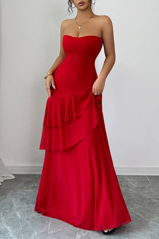 Strapless Layered Casual Dress