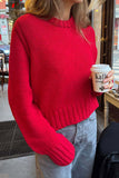 Casual Ribbed Knit Sweater