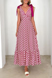 Chevron Pattern Casual Maxi Dress