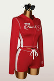Zip-Up Hoodie and Shorts Set