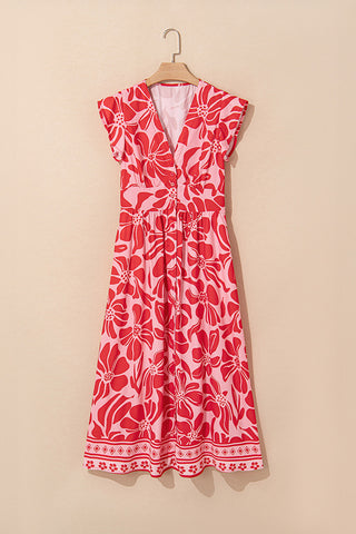 Button-Down Floral Casual Dress