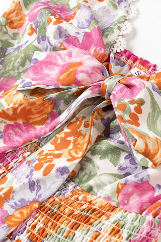 Floral Tie-Front Casual Dress