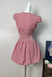 Tie-Front Gingham Casual Dress
