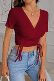 Wrap-Front Ruched Tank Top