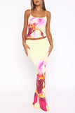 Floral Print Camisole and Maxi Skirt Set