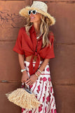 Printed High-Waist Maxi Skirt