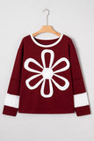 Oversized Floral Design Sweatshirt