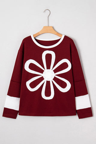 Oversized Floral Design Sweatshirt