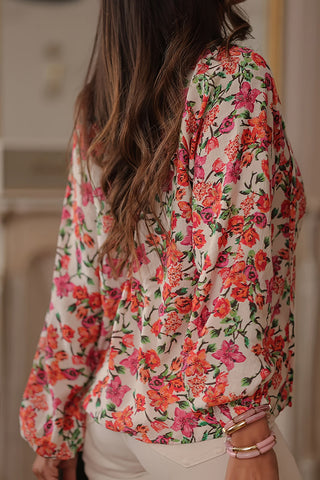 Floral Button-Front Blouse