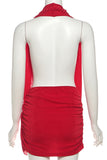 Draped Front Halter Mini Dress