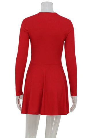 Mesh Panel Flared Night Out Dress