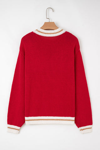 Festive Knit Sweater with Lettering