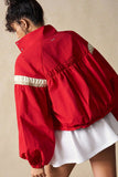 Snap-Front Sporty Sweatshirt