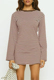 Striped Long Sleeve Casual Dress