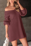 Knit V-Neck Casual Dress