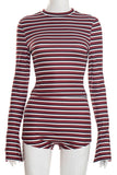Striped Long-Sleeve Short Set
