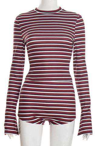 Striped Long-Sleeve Short Set
