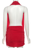 Draped Halter Casual Dress
