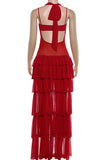 Layered Halter Skirt Set