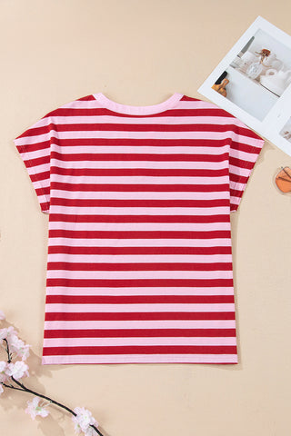 Striped V-Neck T-Shirt