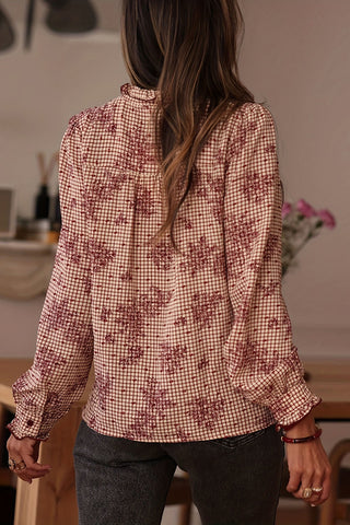 Ruffled Button-Down Blouse