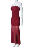 Strapless Ruched Evening Gown