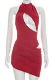 Halter Cutout Evening Dress