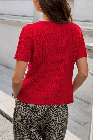 Button-Front Knit Cardigan