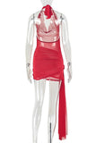 Halter Tie Detail Casual Dress