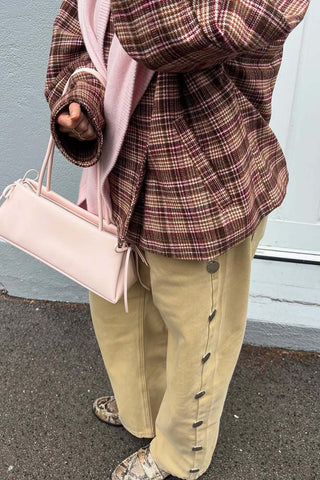 Button-Front Plaid Jacket